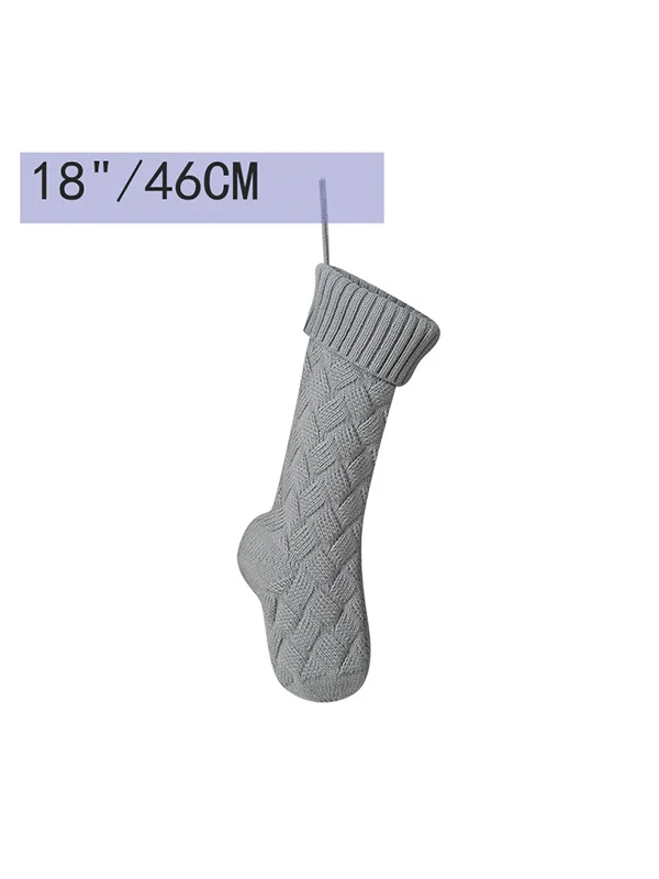 Jacquard Solid Color Christmas Socks Decoration Accessories