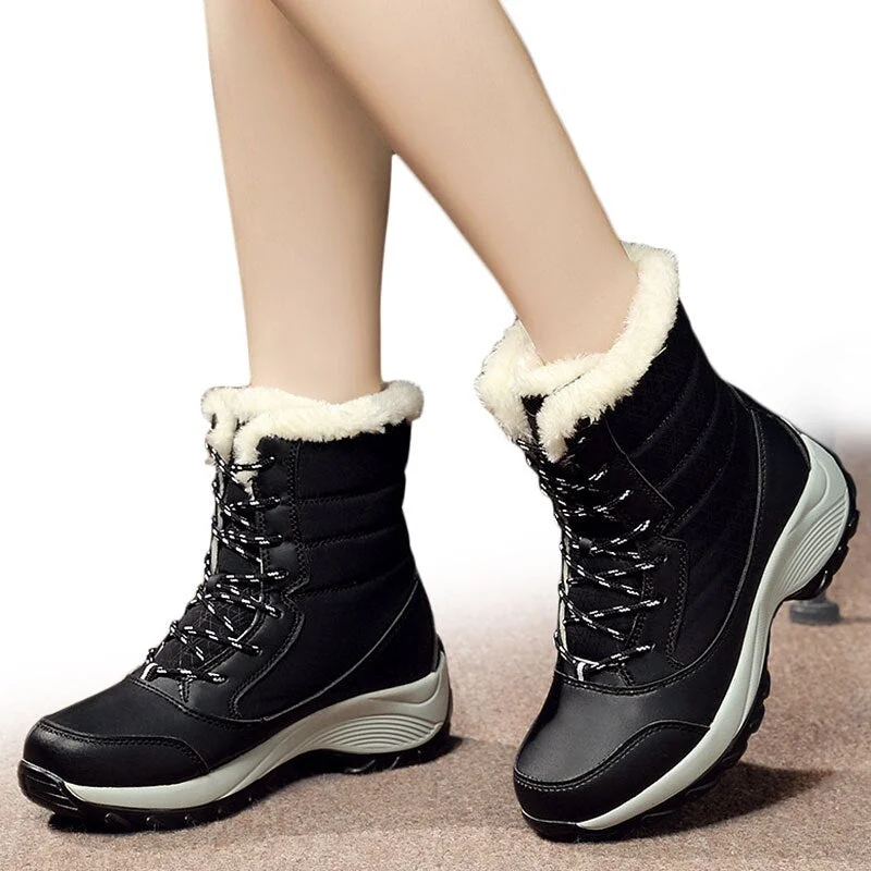 Women Winter Fur Warm Snow Boots Ladies Warm wool booties Ankle Boot Comfortable Shoes plus size 42 Casual Women Mid Boots