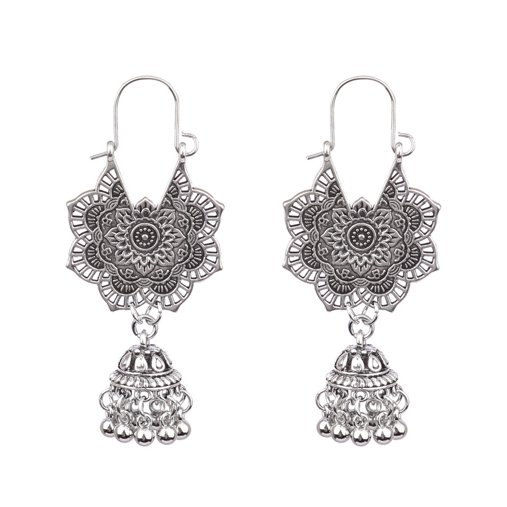Women's Bohemian Hollow Tassel Rice Bead Earrings
