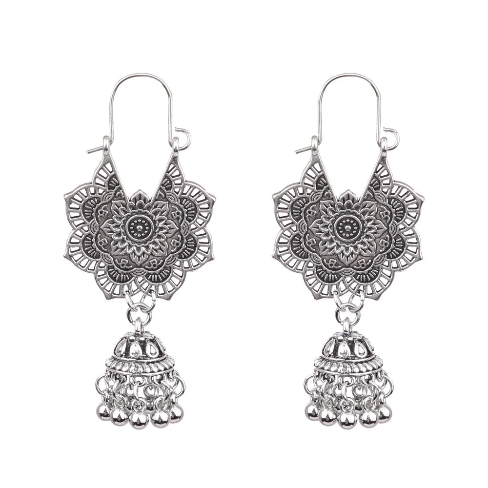 Women's Bohemian Hollow Tassel Rice Bead Earrings