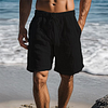  Men's Stylish Black Beach Shorts for Summer - Perfect for Casual Wear and Outdoor Activities by Inlyline