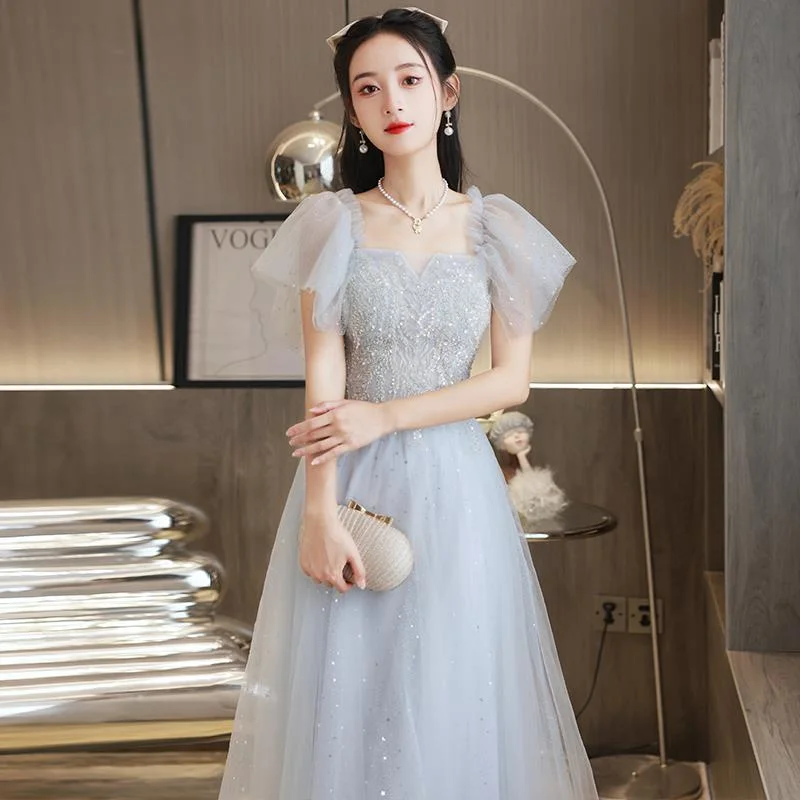 Brownm Fairy Evening Dress Female Graduation Art Exam Light Luxury Small High-End Adult Ceremony Host Piano Performance Performance Clothes Female
