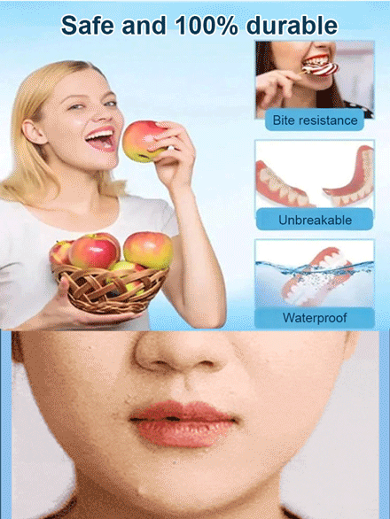 😁No glue required, installs in 1 second. Fits perfectly in your mouth. Buy once, use for life show off your confident smile👍