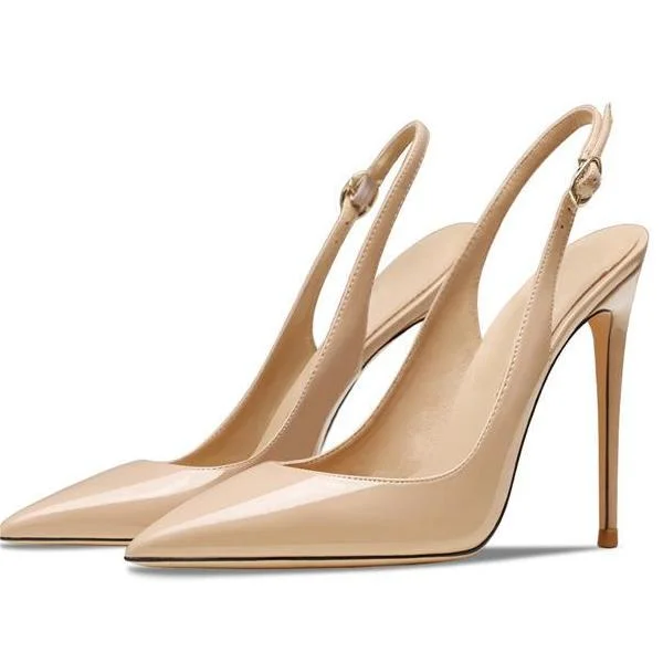 120mm/100mm Women's Sandals Pointed Toe Slingback Heels-MERUMOTE