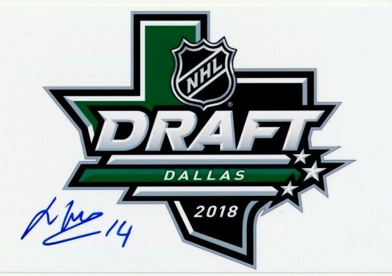 LIAM KIRK autographed SIGNED DALLAS 2018 NHL DRAFT 4X6 Photo Poster painting ARIZONA COYOTES