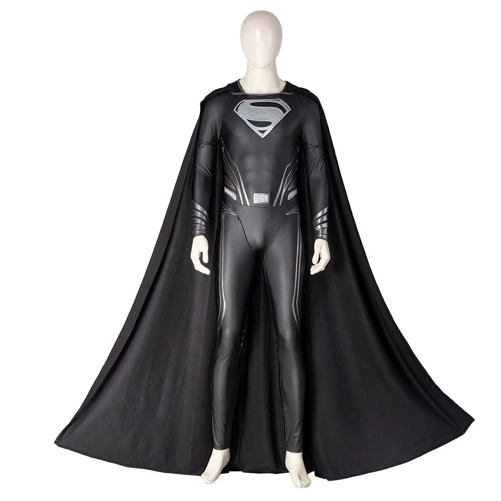 Superman Black Suit Justice League Recovery Suit Cosplay Costume