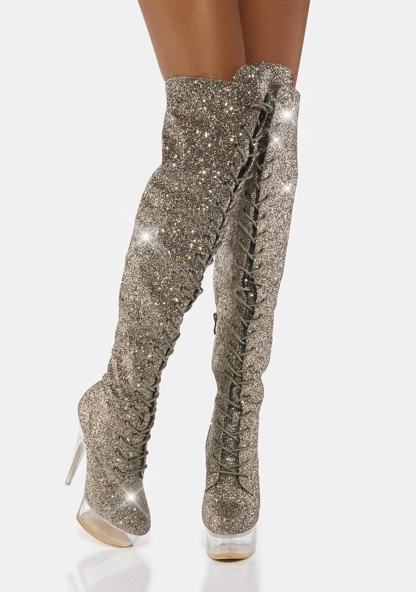 Xalapa Glitter Knee High Boots