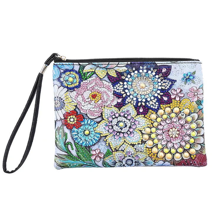 DIY Diamond Painting Wallet Purse Flowers Rhinestone Mosiac Handbag Women Clutch