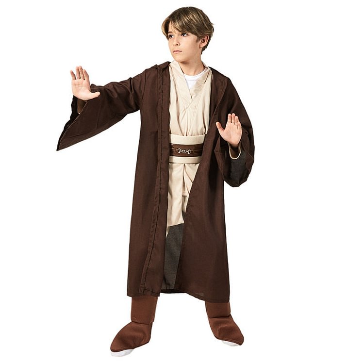 Mayoulove Star Wars Jedi Knight Cosplay Costume Boys Girls Kids Halloween Fancy Top Pants Cloak Set-Mayoulove
