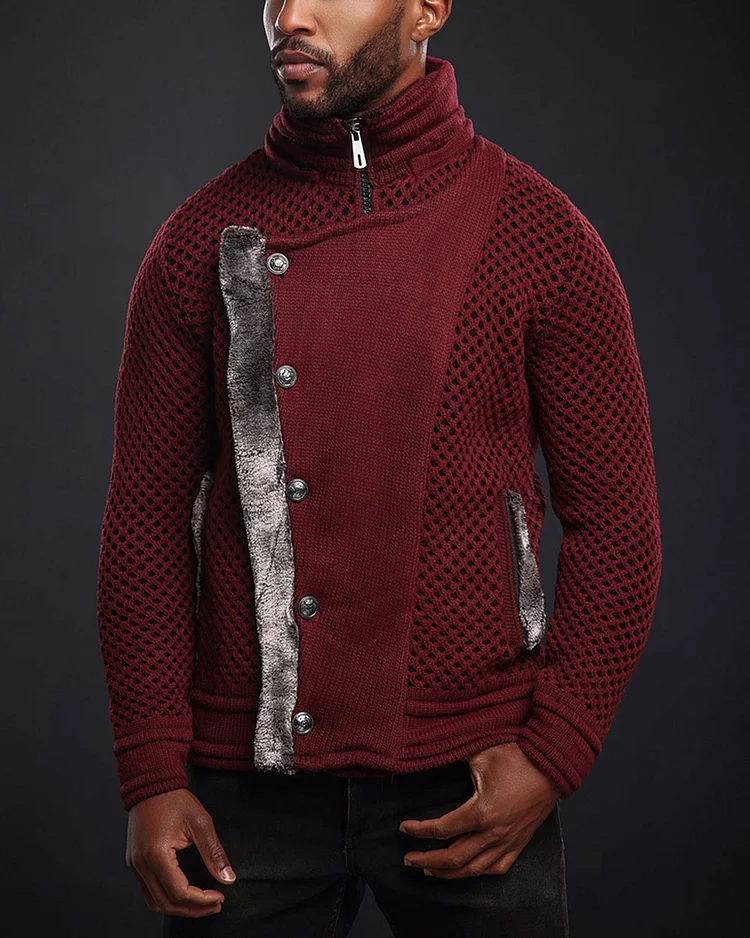 Men's Colorblock Sequined Sweater