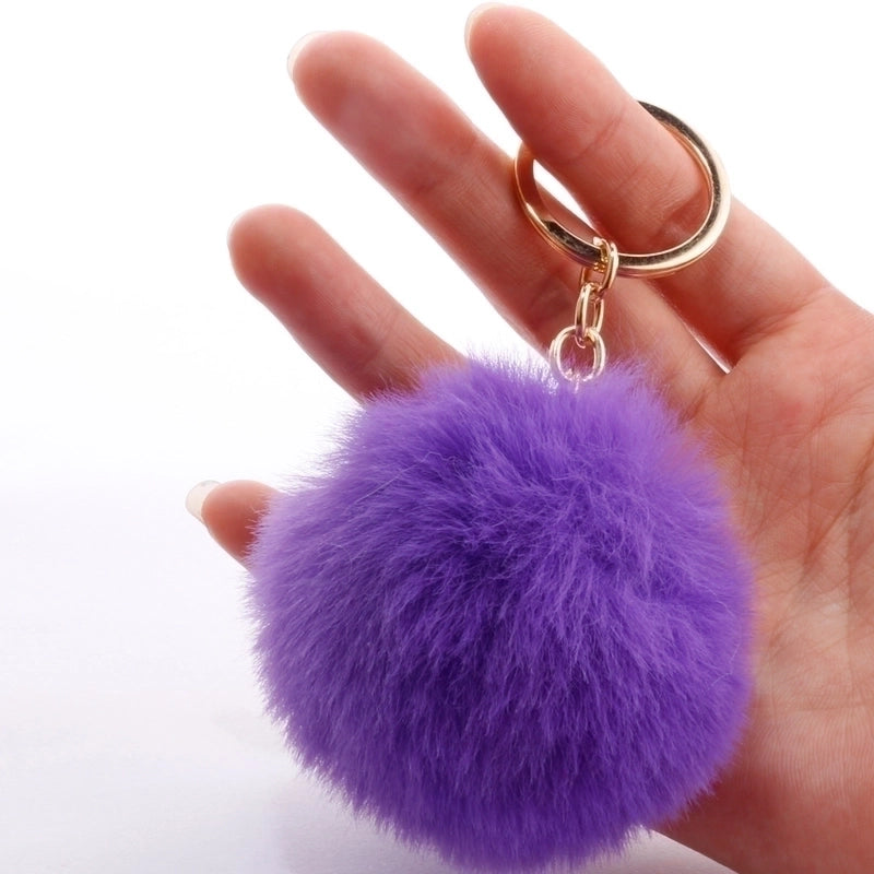 Fashion 7cm Imitation Rex Rabbit Fur Small Ball Keychain