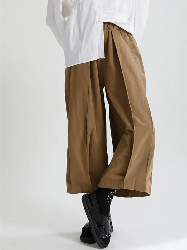 Casual Loose Solid Color Wide-Leg Pants