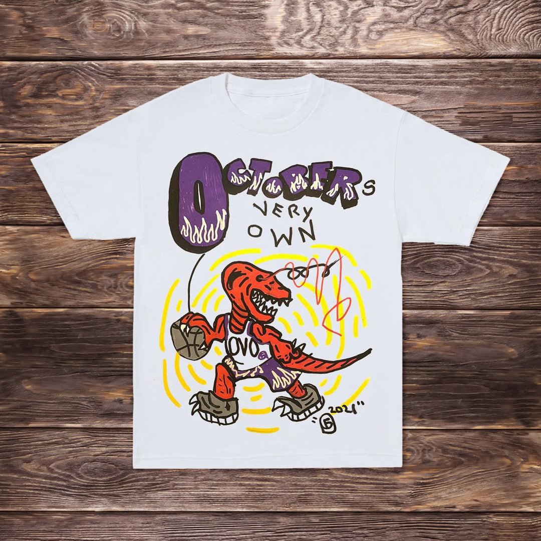 Personalized graffiti dinosaur print T-shirt