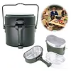 Aluminum Alloy Lunch Boxes Pot W/ Handle Metal Lunch Box for Camping and Travel
