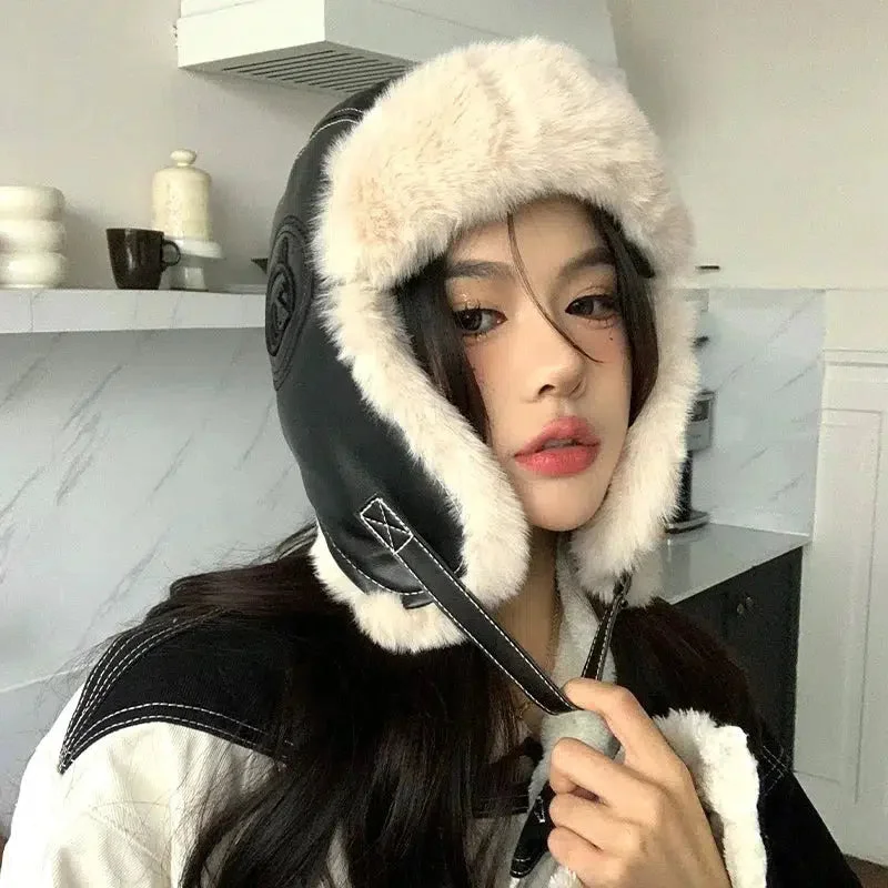 Brownm Faux Fur Aviator Hat