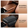 Car Armrest Pad with Organizer Auto Armrest Pillow Auto Accessories (Black)