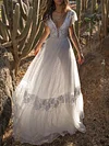 V-neck Backless Maxi Wedding Dress