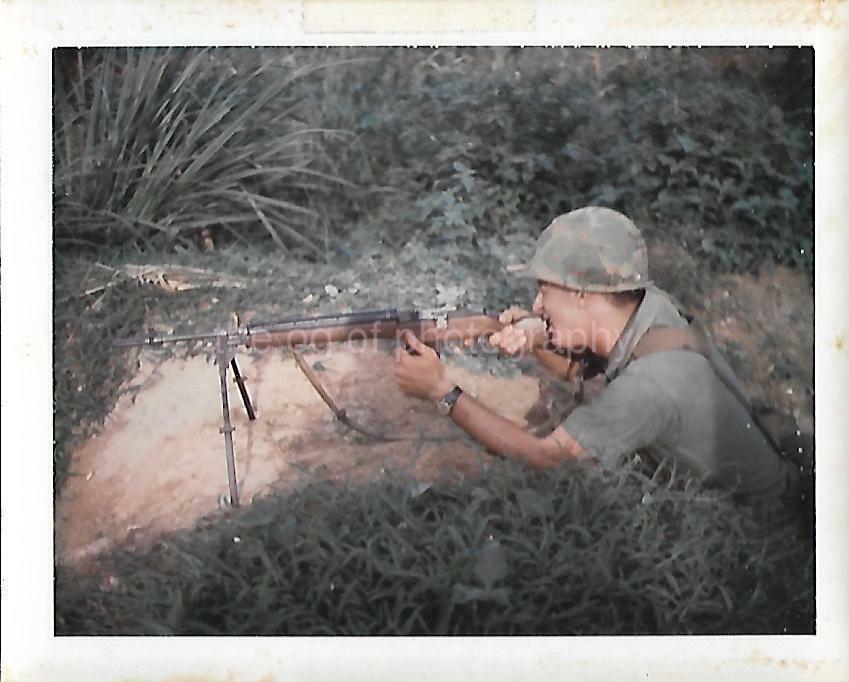 FOUND Photo Poster painting Color VIETNAM ERA MILITARY MAN Original 1960's SOLDIER 112 23 U