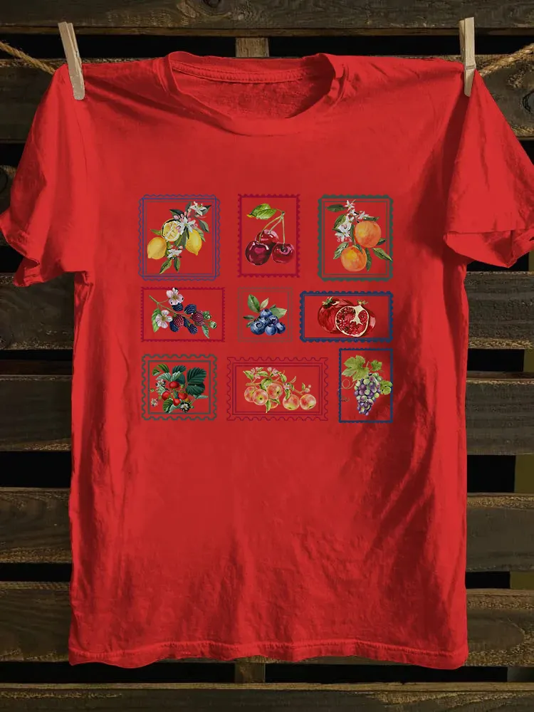 Summer Fruit Stamp T-shirt