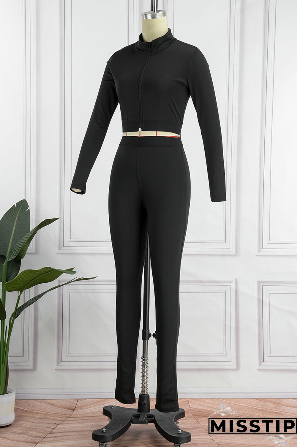 Deep Red Casual Sportswear Solid Patchwork Zipper Long Sleeve Two Pieces