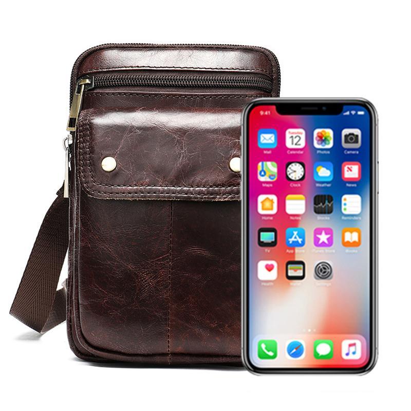 Vintage Multipurpose Leather Fanny Bags With Positions