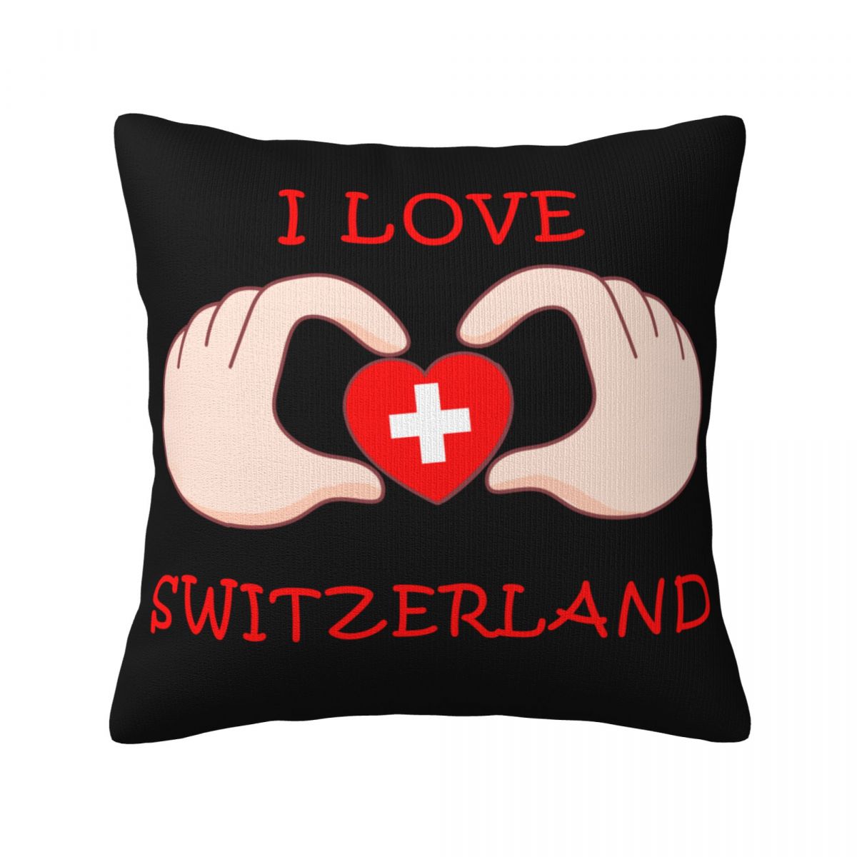 I Love Switzerland Decorative Square Throw Pillow Covers
