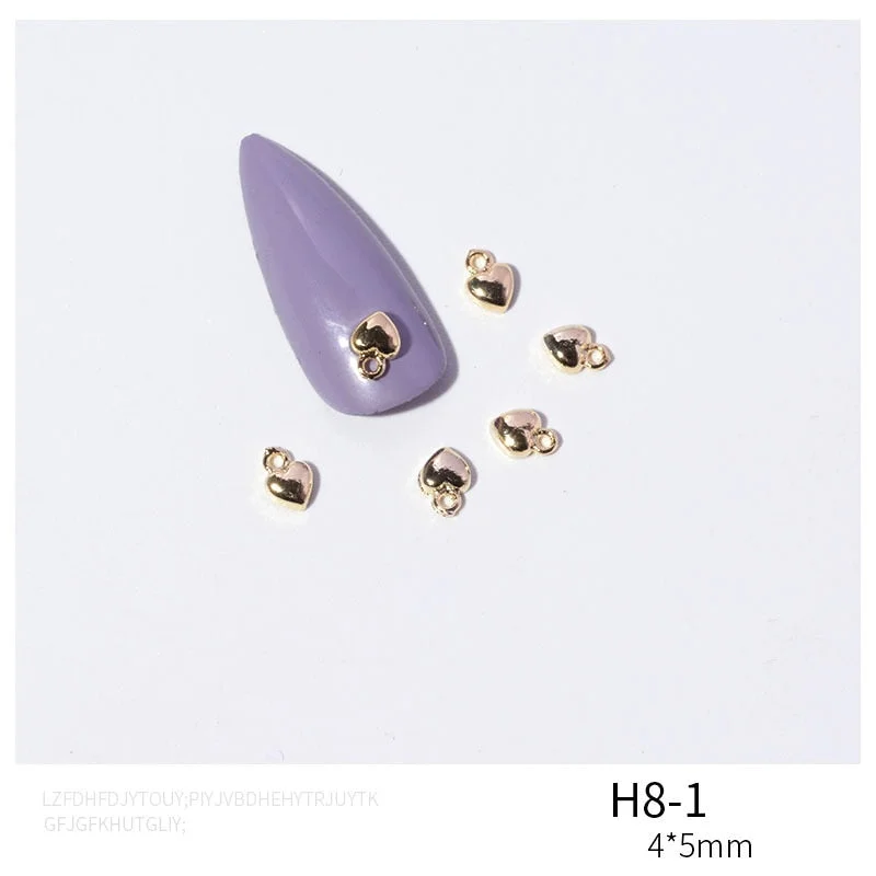 Nail Decoration Fashion Elegant Designs Alloy With Exquisite Zircon Rhinestones Jewelry 5 Pcs/Set For Nail Tips Beauty