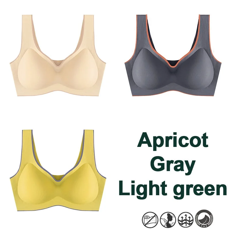 3PCS Latex Bra Women Brassiere Underwear Push Up Bras Seamless Bralette for Female Plus Size Bra Tank Crop Tops Gathers Padded