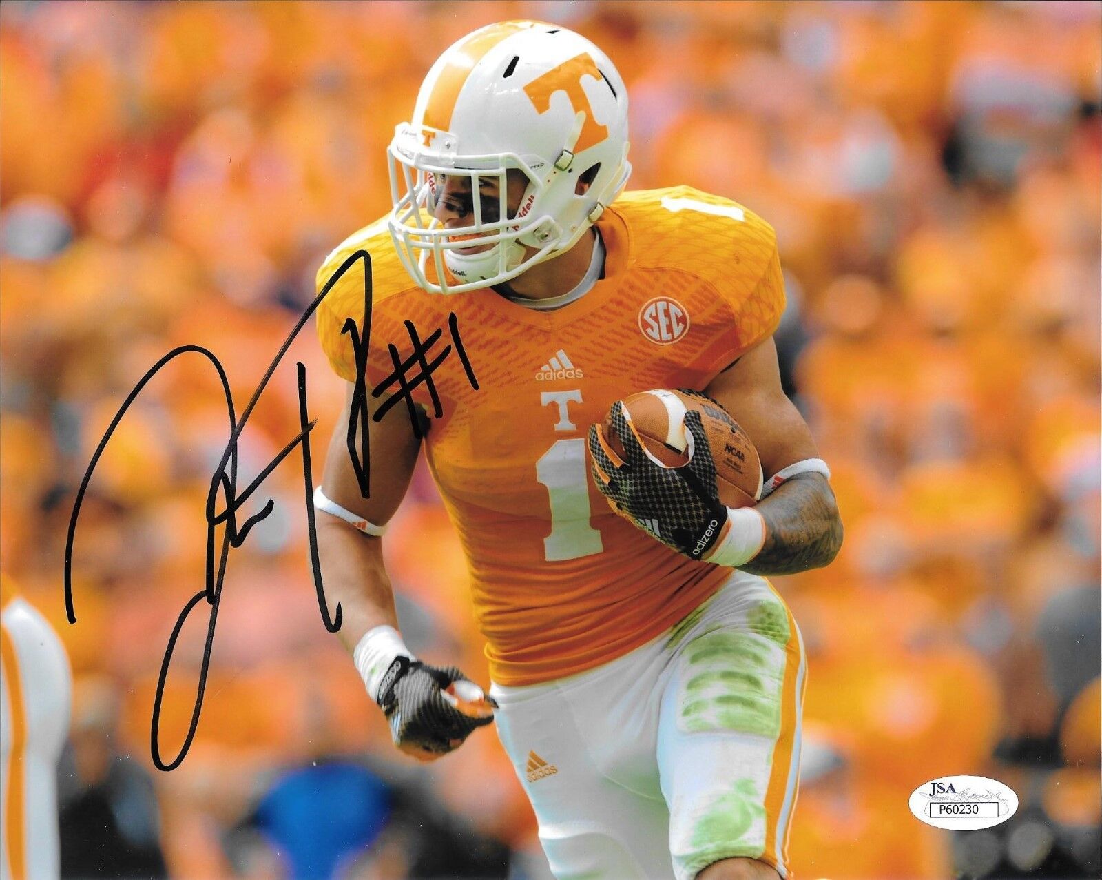 JALEN HURD HAND SIGNED TENNESSEE VOLUNTEERS 8X10 Photo Poster painting W/ JSA COA