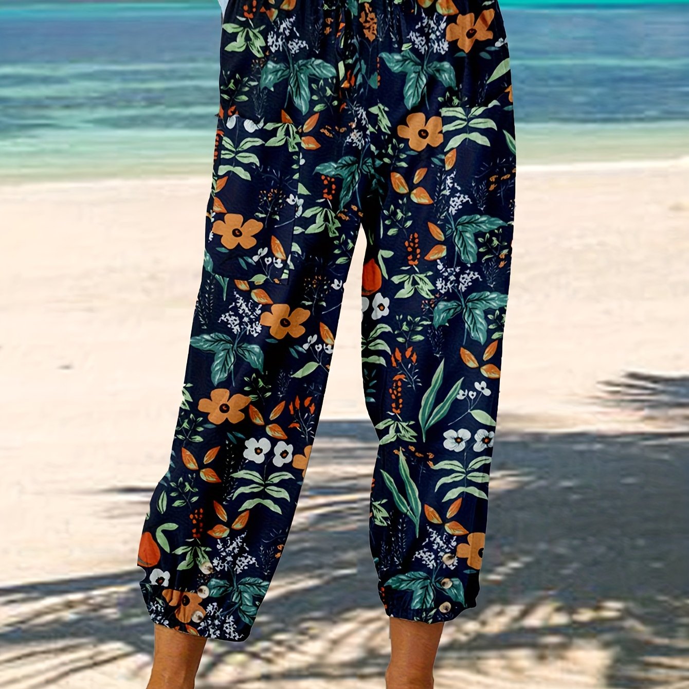 Women's Cotton-Linen High Waist Pants