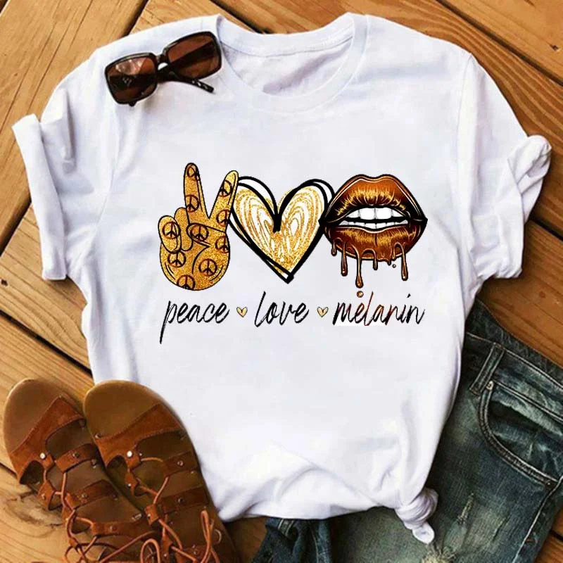 Vogue Love Lips T Shirt Women Summer Casual Tshirts Tees Harajuku Korean Style Graphic Tops 2021 New Kawaii Female T-shirt