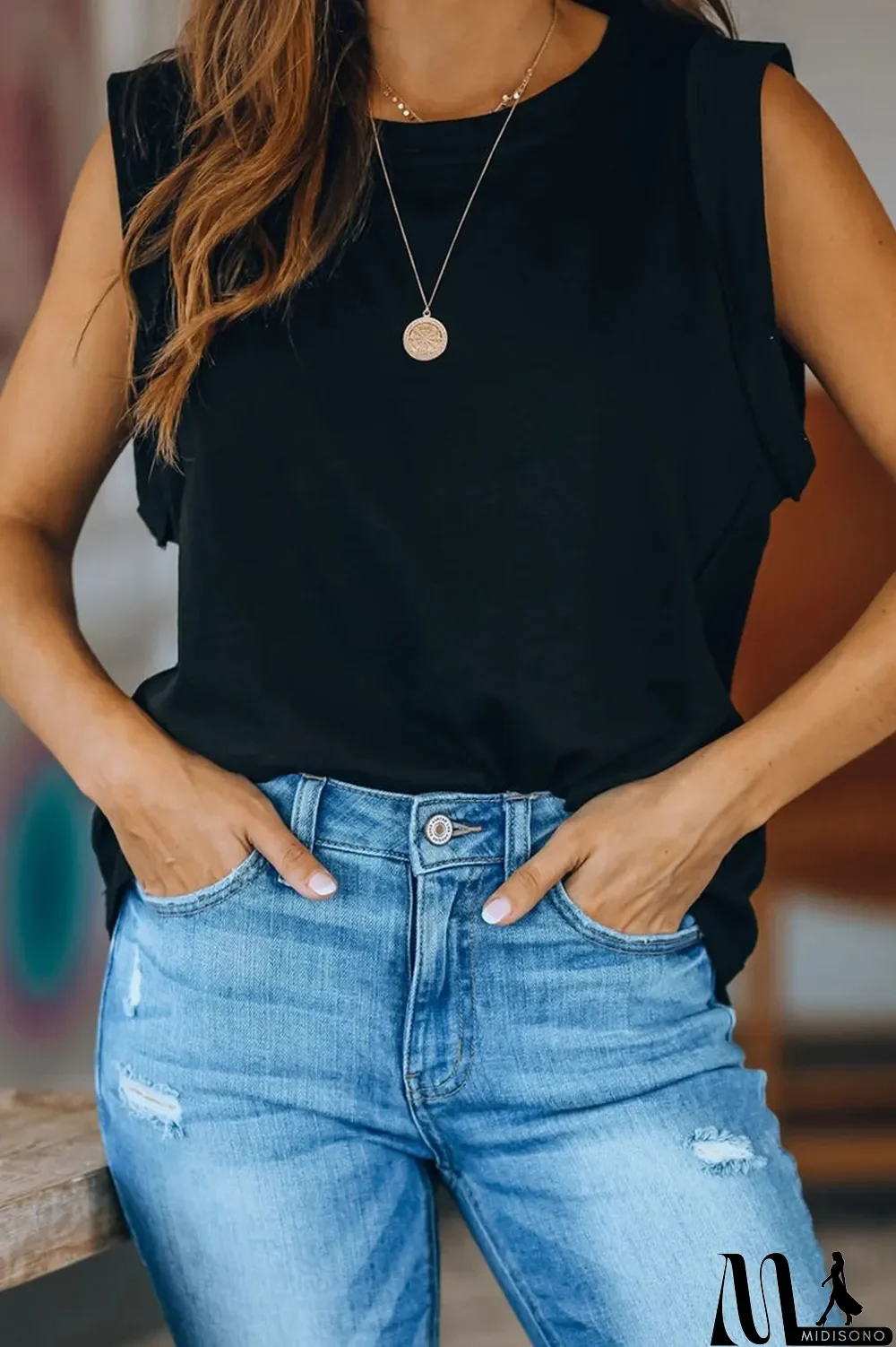 MidiSono - Casual Solid Basic O Neck T-Shirts(4 Colors)