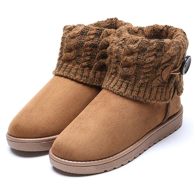 Women's Knitted Short Boots Warm Snow Boots