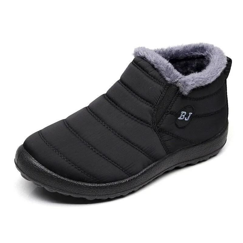 Man Women Winter Boots Black Snow Boots Waterproof Non-Slip Winter Lady Shoes Men Keep Warm Shoes Hiking Boots