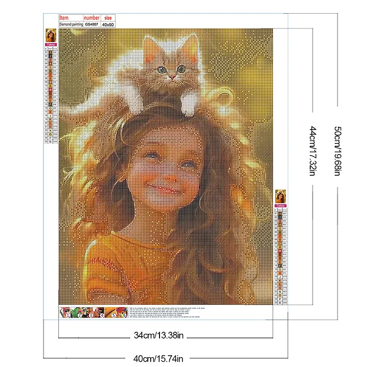 Cute Pet Girl - Full Square - Diamond Painting(30*40cm)