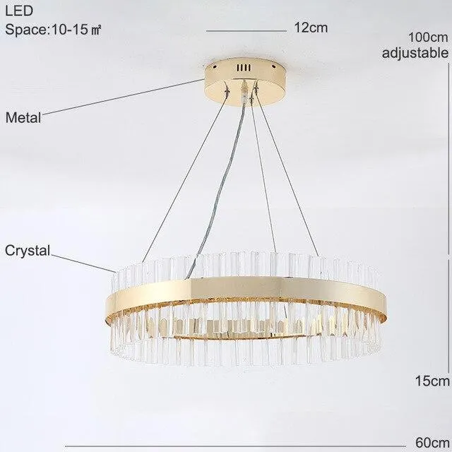 Image showcasing Luxury Crystal Pendant Light Living Room Led Pendant Lamps Dining Room ...