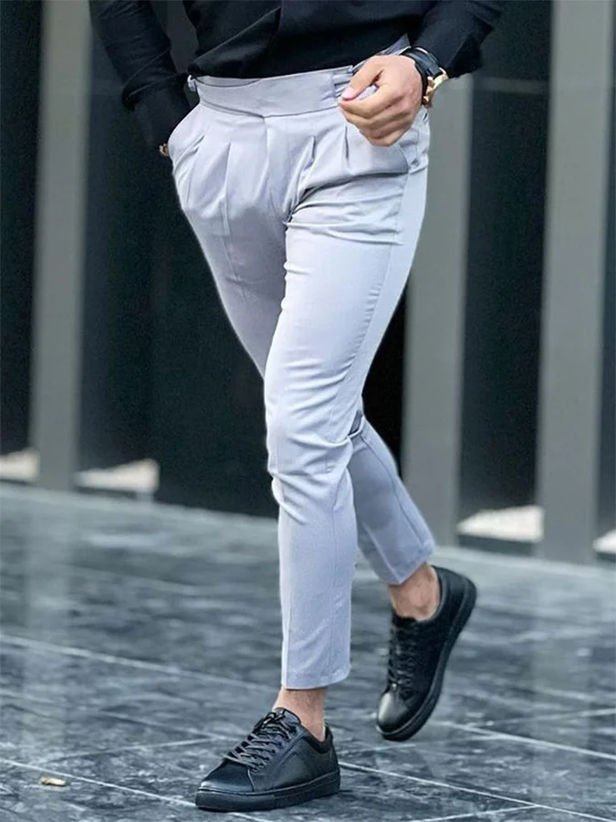 Men's Elegant Light Gray Pants