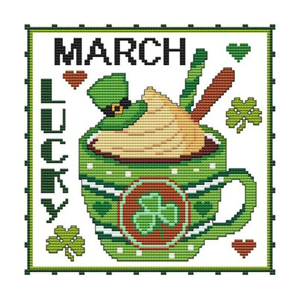 

Cup - 11CT Stamped Cross Stitch - 36*36CM, 501 Original