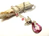Pink Crystal Fox Rear View Mirror Car Charm
