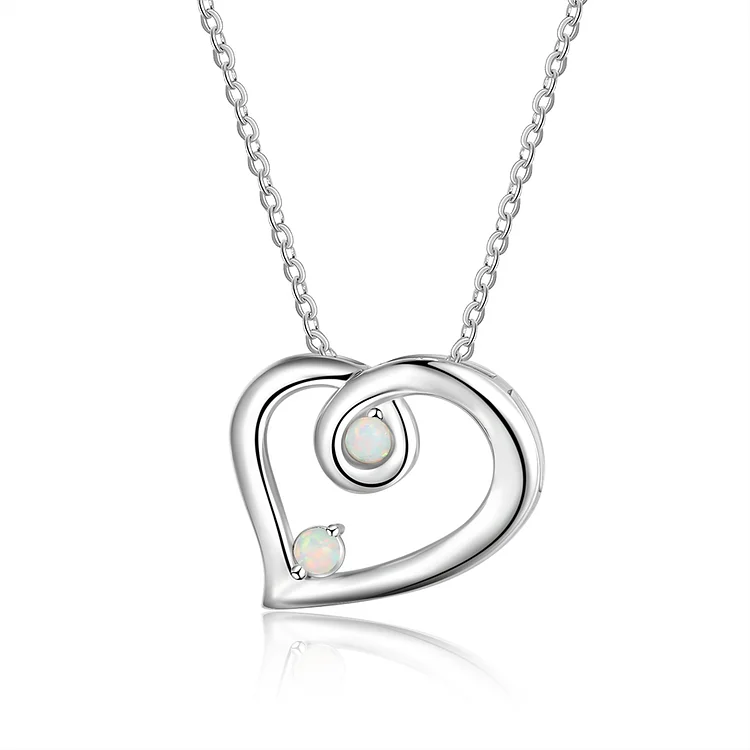 Opal Heart Pendant Necklace for Women