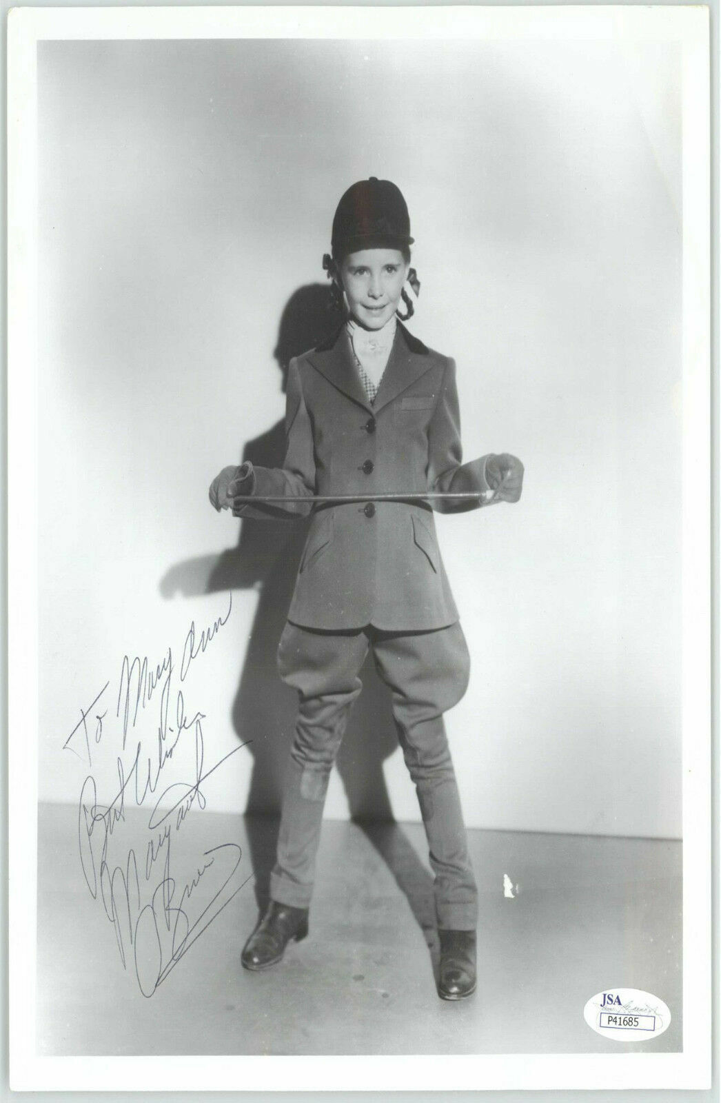 MARGARET O'BRIEN ACTRESS SIGNED 8X10 JSA AUTHENTICATED COA #P41685