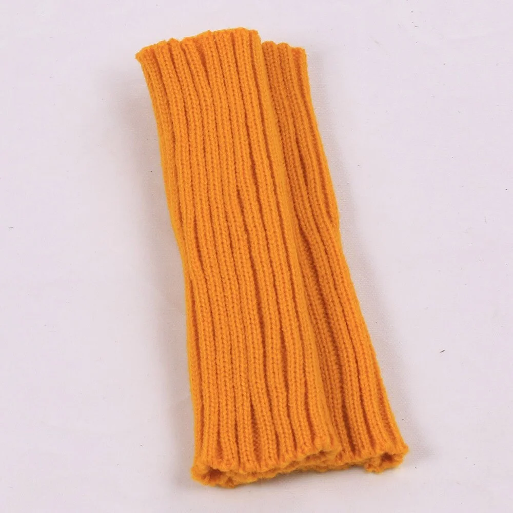 Arm Warmers Women Solid Striped Knitted Half-fingered Womens Mitt Japanese Style All-match Simple Soft Trendy Kawaii Leisure New