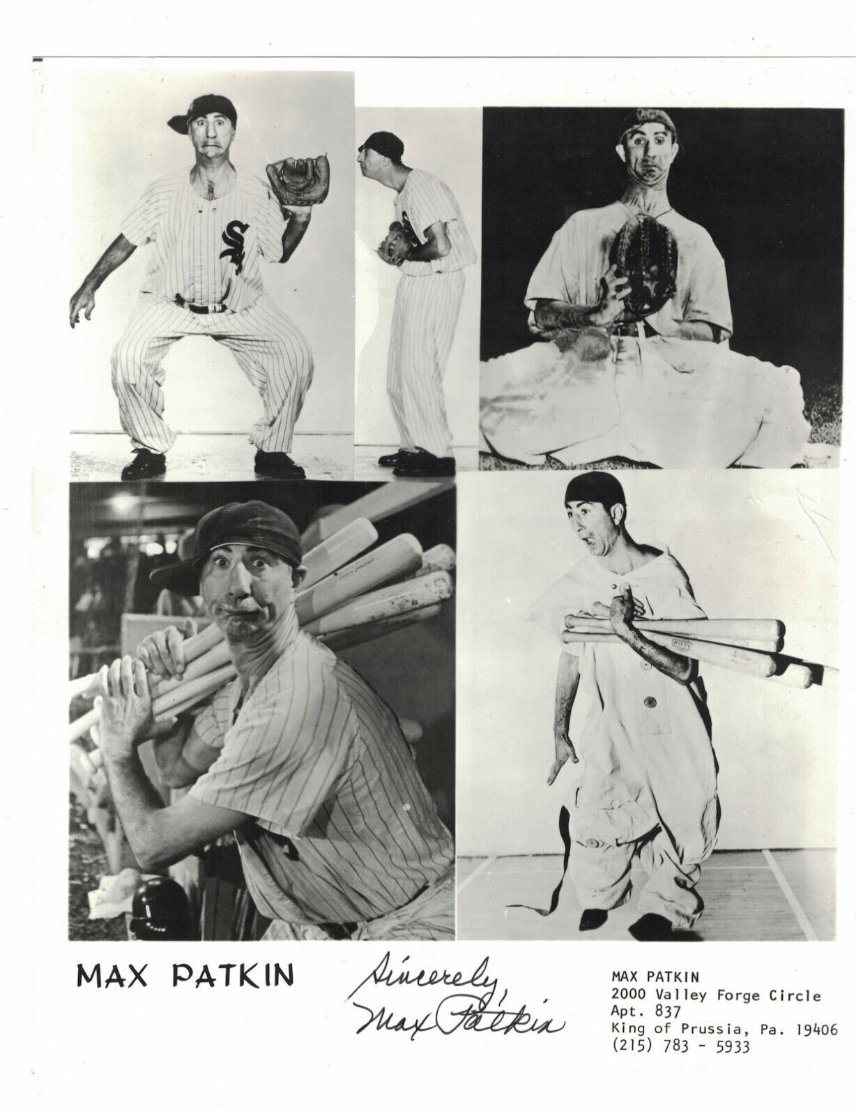 Max Patkin Clown Prince of Baseball Signed Baseball 8x10 Photo Poster painting W/Our COA