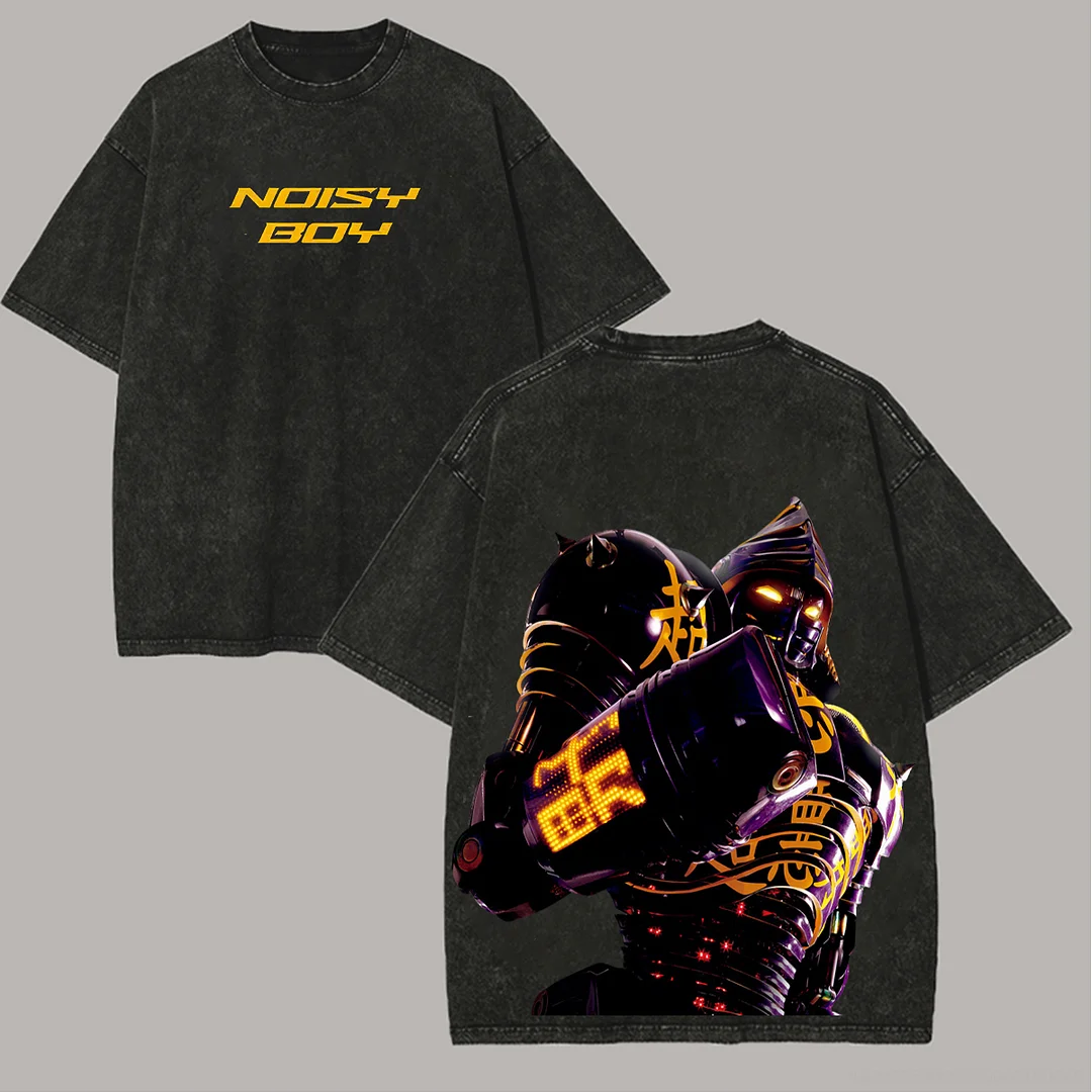 Real Steel Noisy Boy Printed Unisex Washed T-Shirt