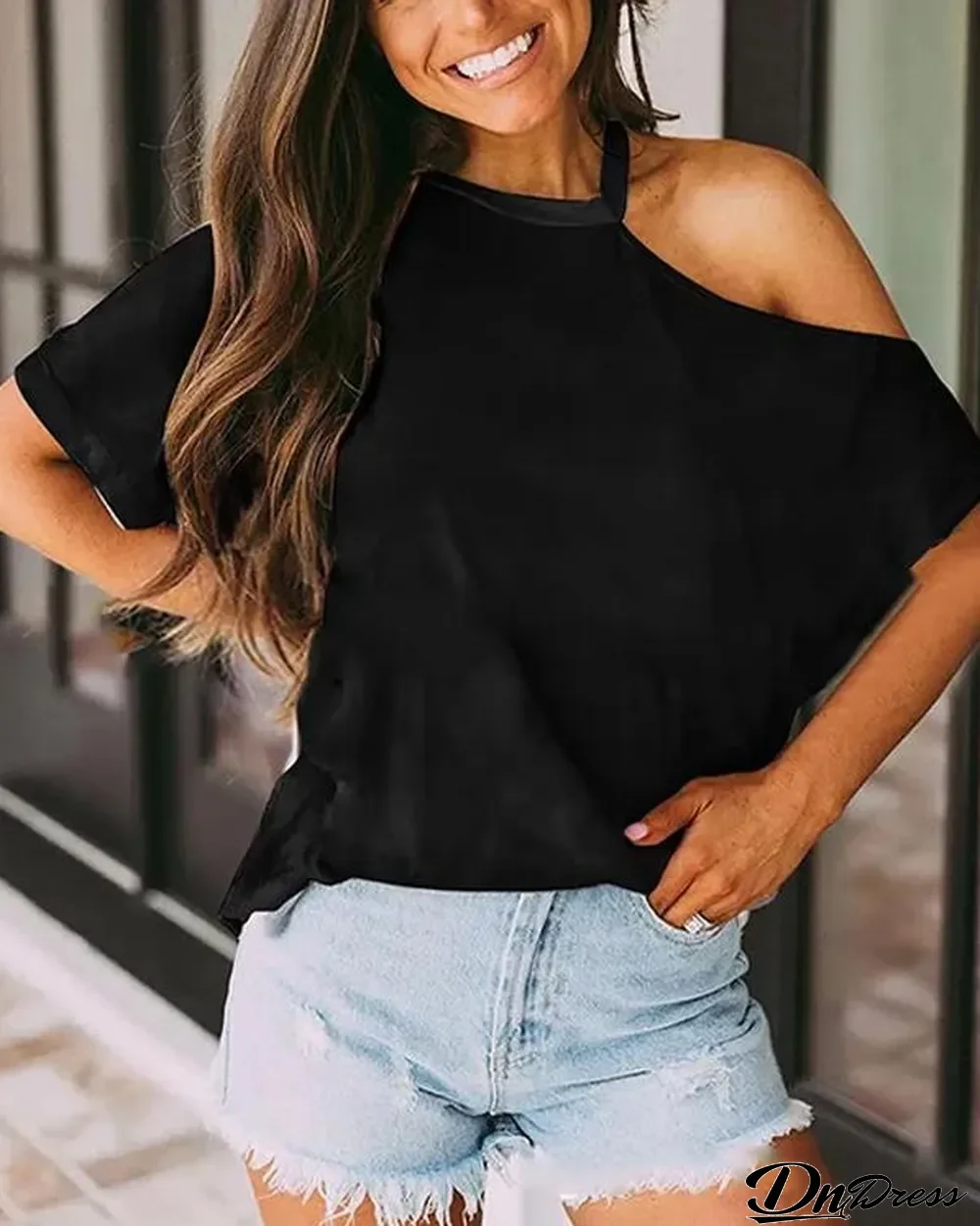 Cold One Shoulder Cotton T-shirt