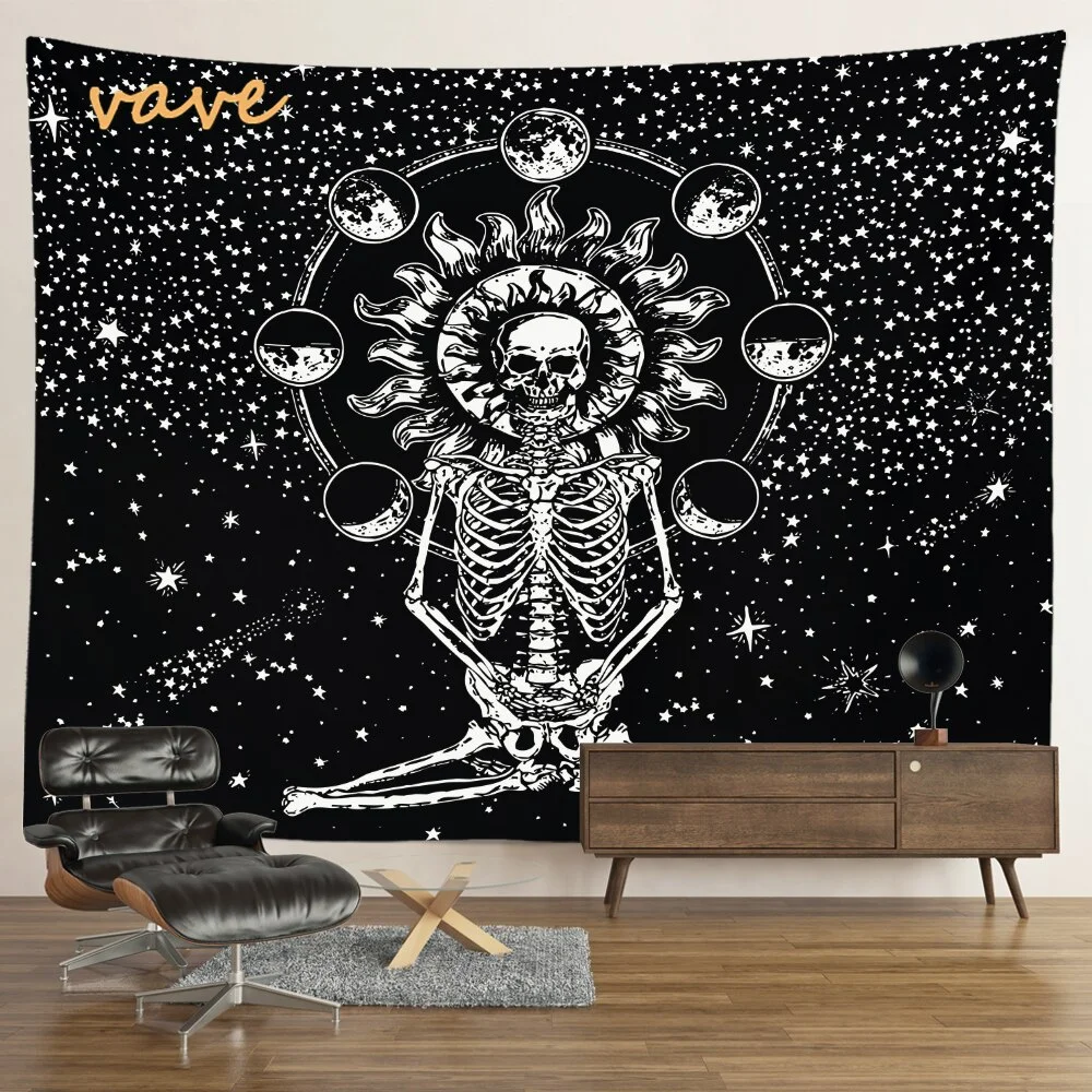 Nigikala Mandala Tapestry Sun And Moon White Black Cloth Fabric Large Tapestry Wall Hanging Boho Hippie Aesthetic Dorm Room Decor