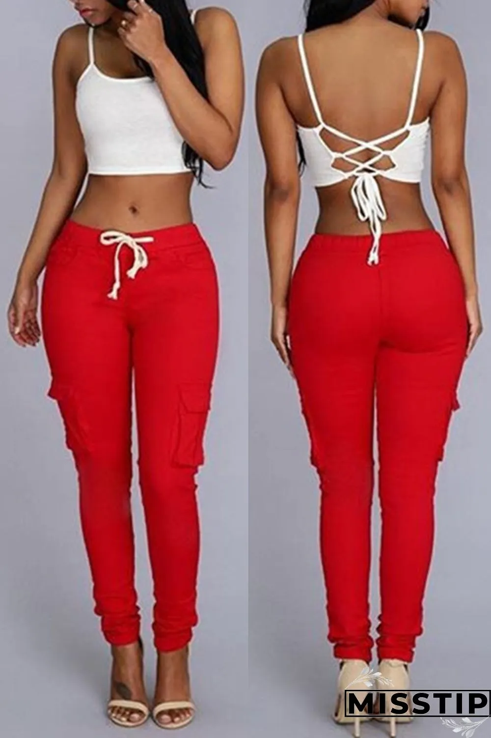 Light Coffee Fashion Casual Solid Basic Regular Mid Waist Trousers