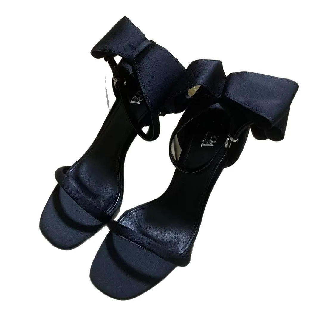 Breakj Breakj New 2025 Spring And Autumn High Heel With A Gripping Bag And Bows Fashion Wearing Women's Sandals