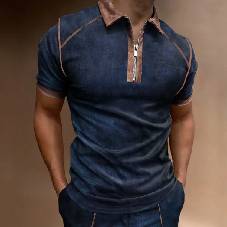 Men'S Vintage Casual Short Sleeve Polo Shirt