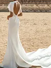 White Color Lace Split-Joint Flared Sleeves Wedding Maxi Dress